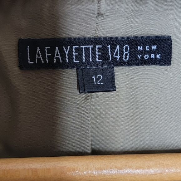 Lafayette 148 New York | Light Brown Two Button Wool Blend Blazer Size 12 - Picture 4 of 4